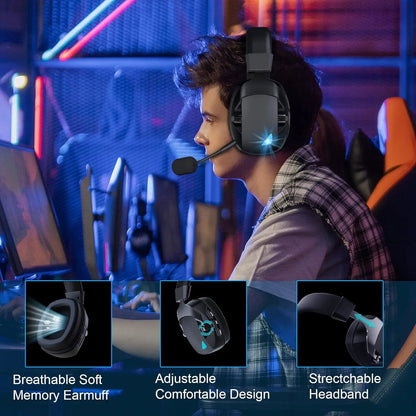 Auriculares inalámbricos para juegos con micrófono y cancelación de ruido.