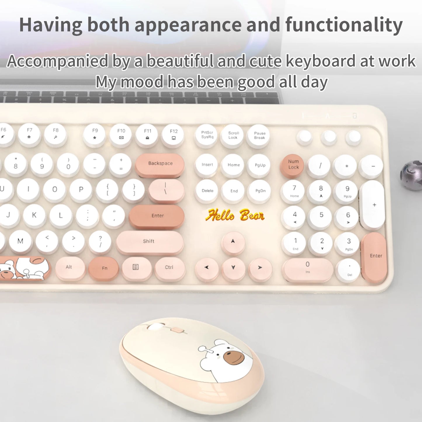 Combo de teclado y ratón inalámbricos MOFii Hello Bear, inalámbricos
