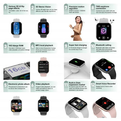 Reloj inteligente 2025, Android, iOS, Bluetooth.