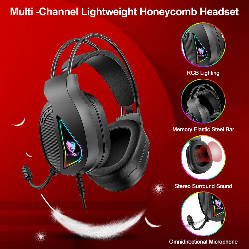 Conjunto 4 en 1 para computadora, teclado, ratón, auriculares para juegos, alfombrilla de ratón.
