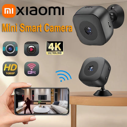 Cámara de seguridad Xiaomi Mini 4K, visión nocturna a todo color, detección de movimiento, resistente al agua, 2025